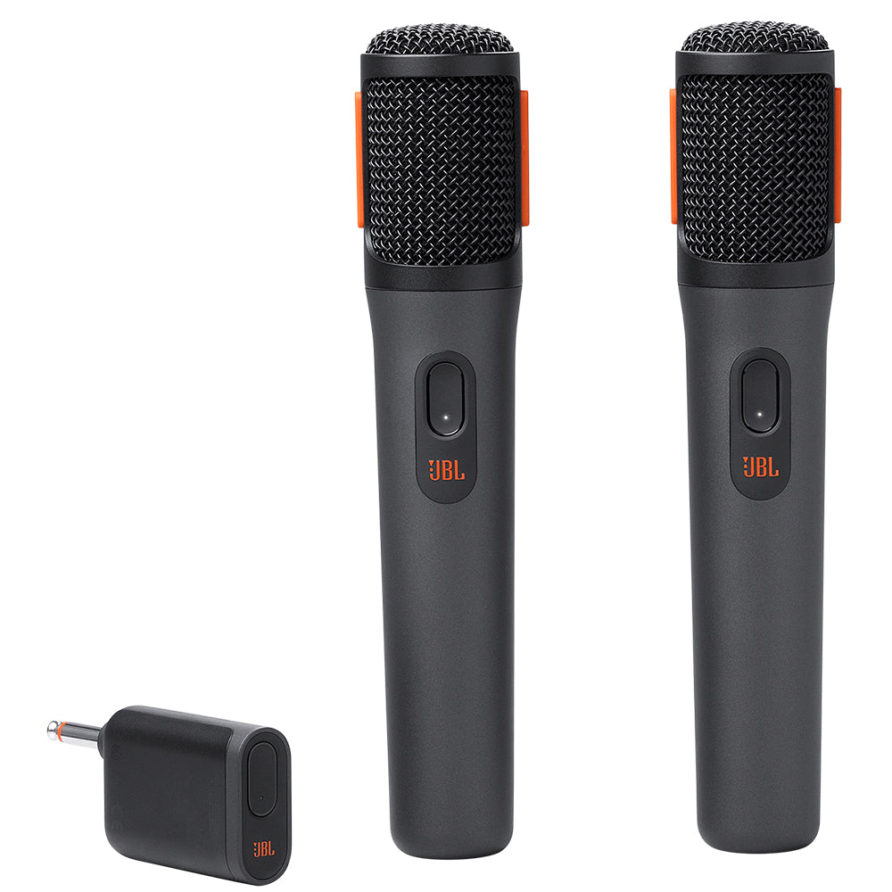 Par de Microfone Sem Fio, JBL PartyBox Wireless Mic, Receptor UHF de Canal Duplo, JBLPBWIRELESSMIC - Preto