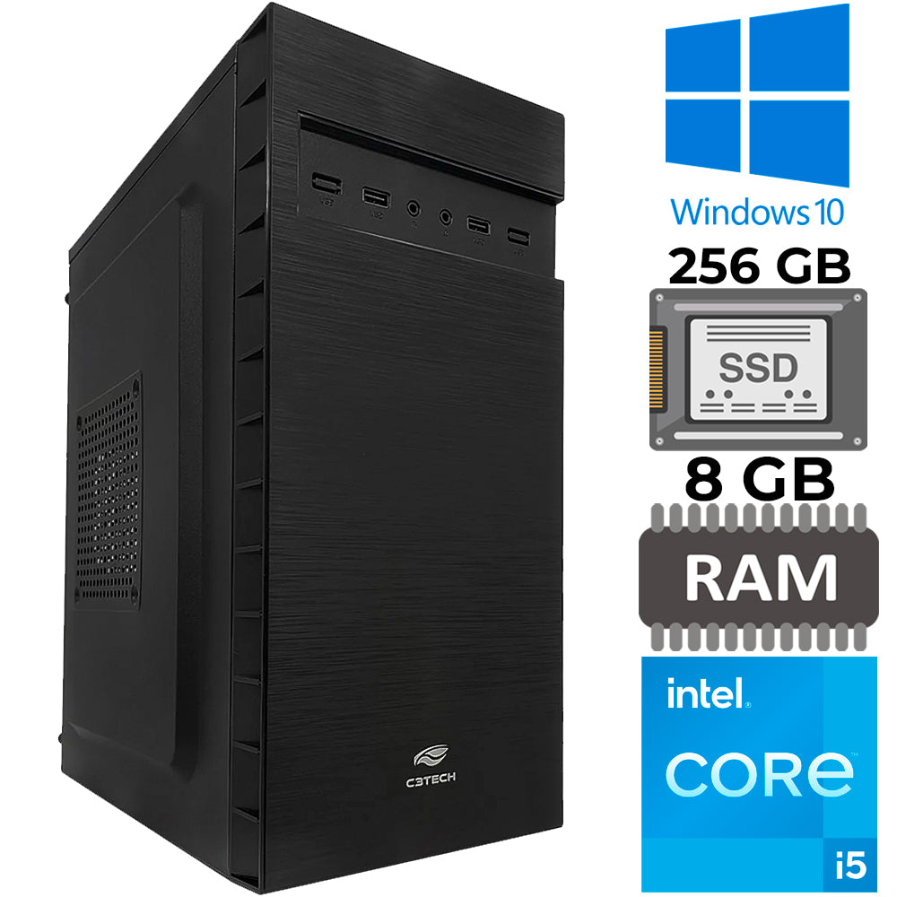 Computador Core i5-3550- SSD 256GB- Memória 8GB- GAB MT32BK - Windows 10, Mouse Pad Brinde