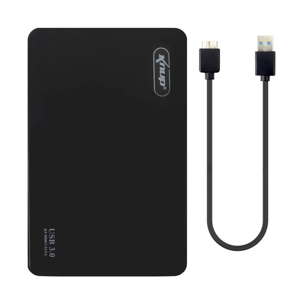 Case HD Externo USB 3.0 Sata 2.5", Até 4TB, KNUP, KP-HD013 - Preto