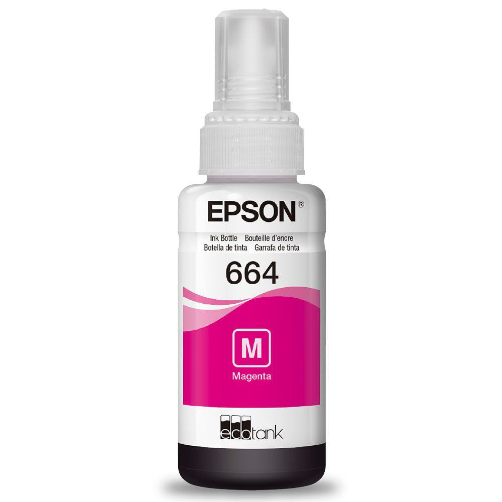 Refil de Tinta Epson 664 Magenta 70Ml T664320 Rende até 4.000 Páginas, Para L110/L120/L210/L220/L300 (Caixa)