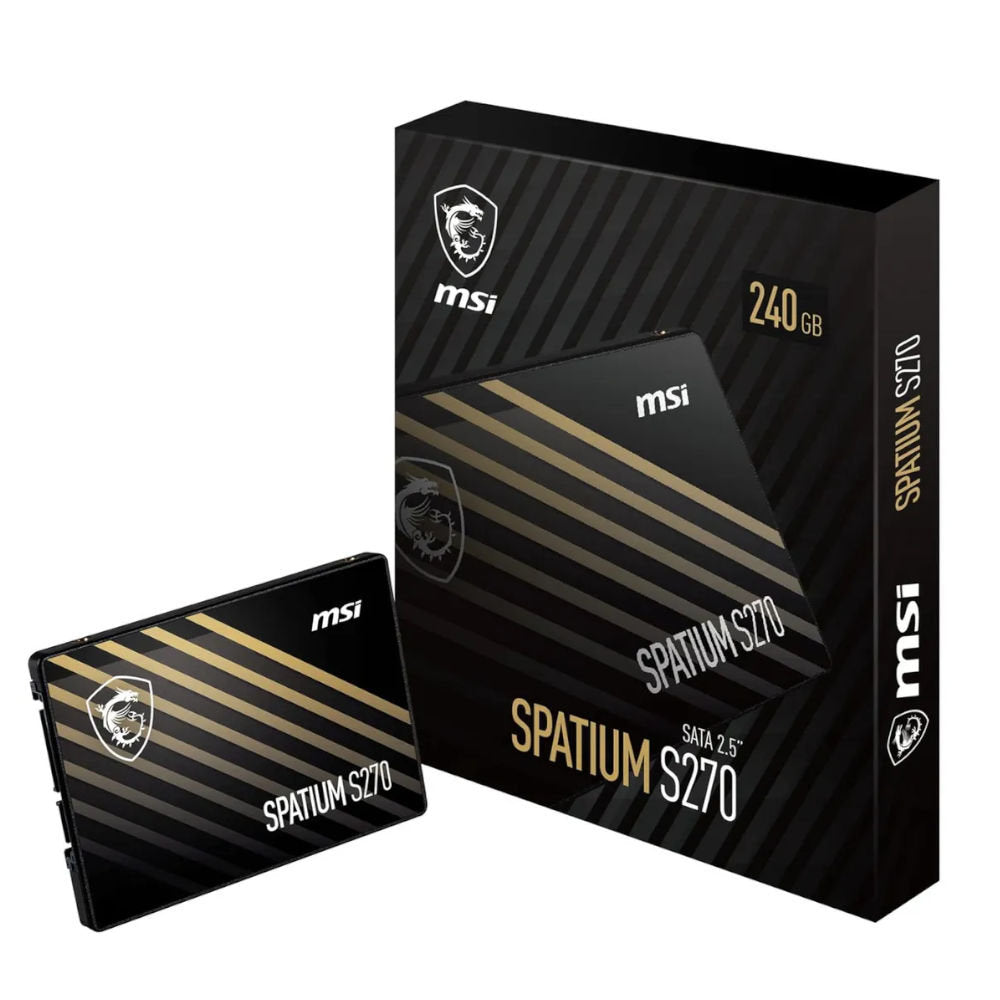 SSD MSI S270 Spatium 240GB SATA III 2.5" 3D NAND Leitura 500MB/s Gravação 450MB/s