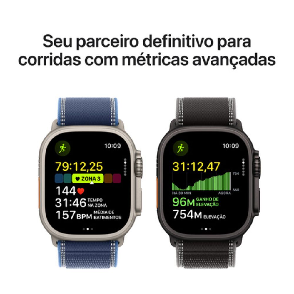 Apple Watch Ultra 3 (GPS + Cellular 49mm) Titânio com Pulseira Loop Alpina Preta Tamanho M - Preto