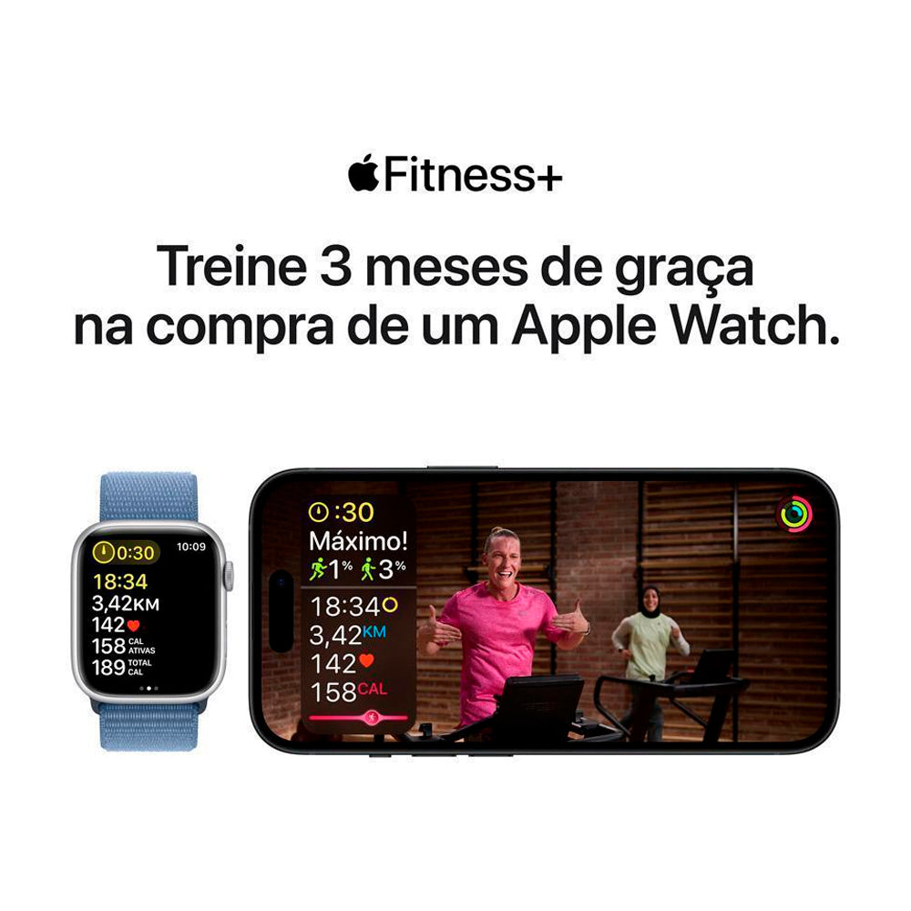 Smart Watch Apple Series 7 GPS + Cellular, Caixa em Aço inoxidável Grafite de 45mm, Com Pulseira Estilo Milanes, Grafite