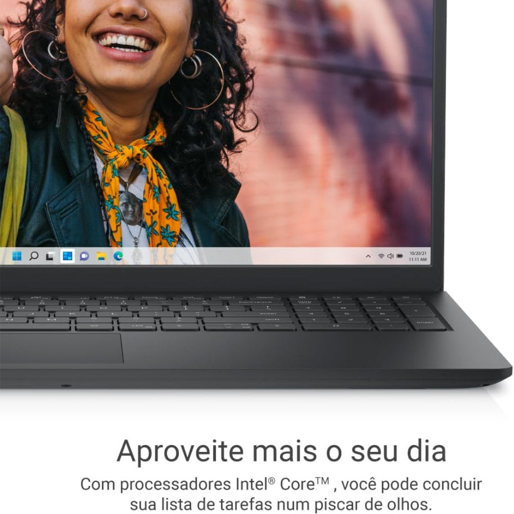 Notebook Dell Inspiron i15-i3100-A15P, Intel Core 3-100U, RAM 8GB DDR4 SSD 512GB, Tela 15.6" FHD 120Hz, Win 11, Preto