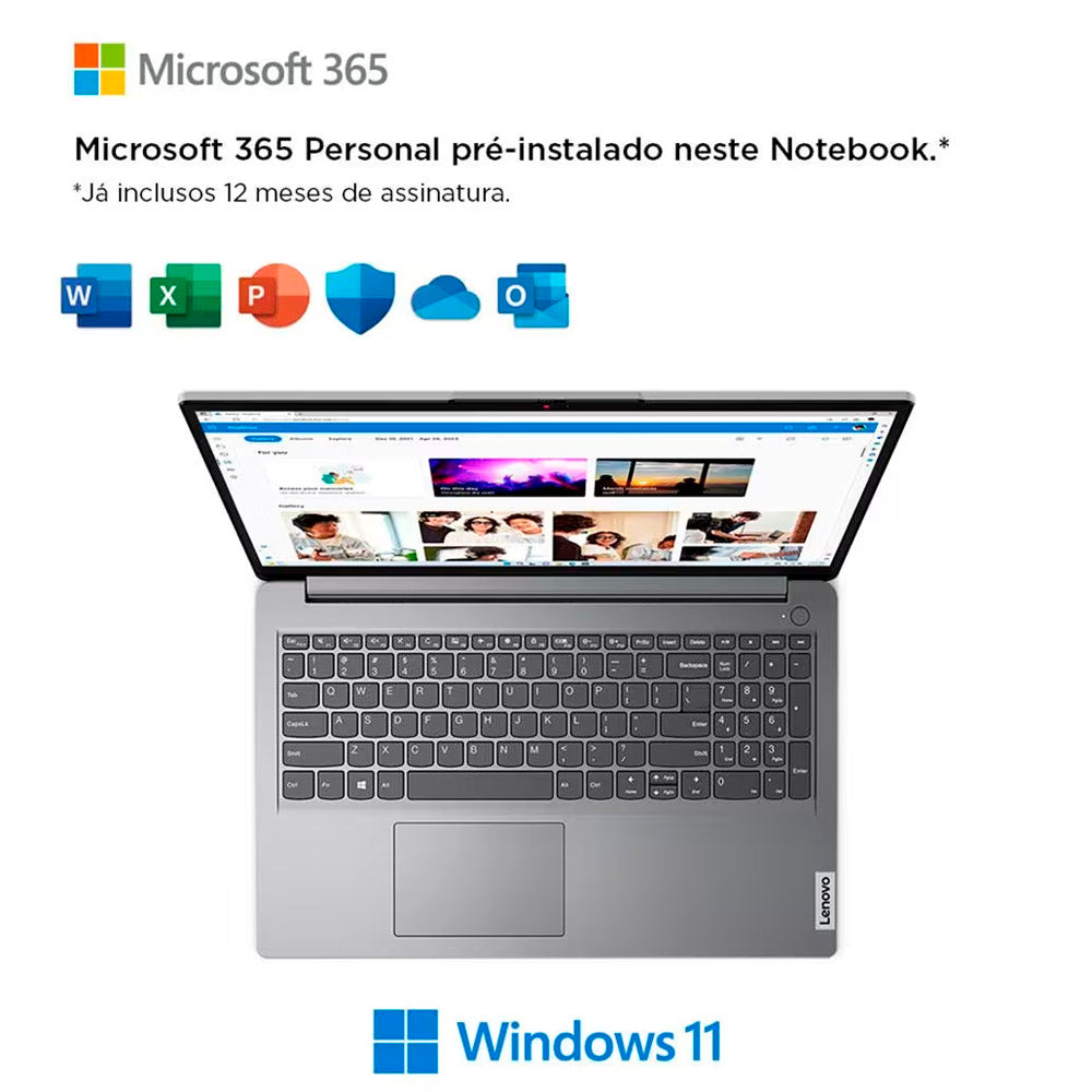 Notebook Lenovo IdeaPad, Celeron N4020, Tela 15.6
