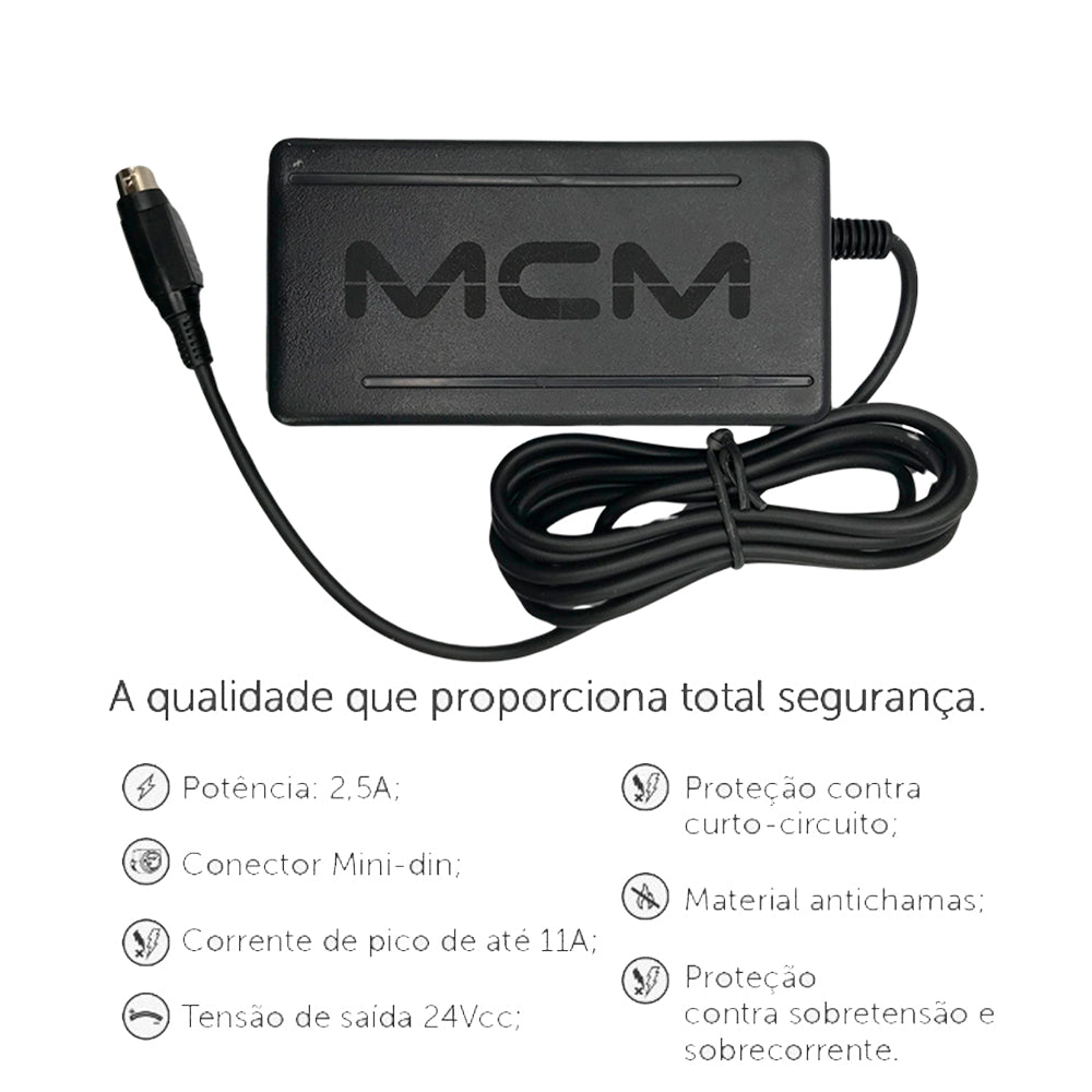 Fonte Para Impressora Térmicas Bematech, Tanca, Elgin, Daruma, Epson Fiscais e Não Fiscais 24V 2.5A MP2100 MP2500  MCM