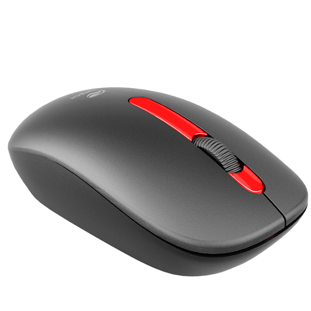 Mouse Sem Fio, Plug And Play, 1.200 DPI, M-W15RBK, C3Tech - Preto e Vermelho