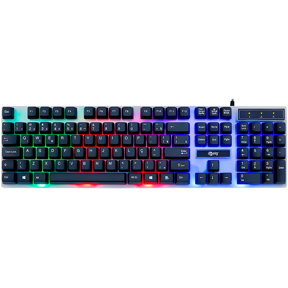 Combo Gamer 4 em 1 Canopus Teclado ABNT 2, Mouse, Headset P3 e Mousepad, LED em 7 Cores, CGCS41, ELG