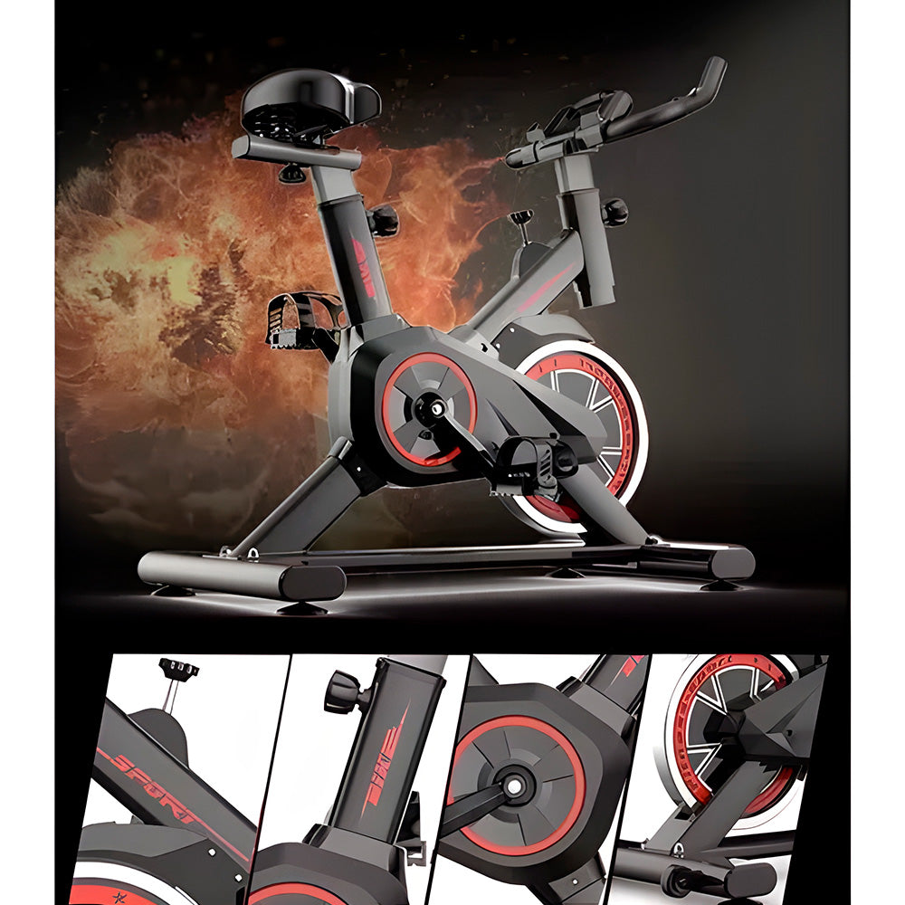 Bicicleta Ergométrica Fitness Spinning Preto e Vermelho