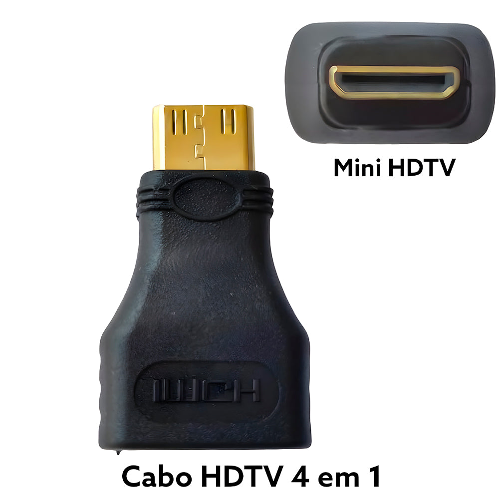Kit Cabo HDMI 3 Em 1 HDTV Com Adaptadores Mini e Micro, IT-Blue - LE 6623