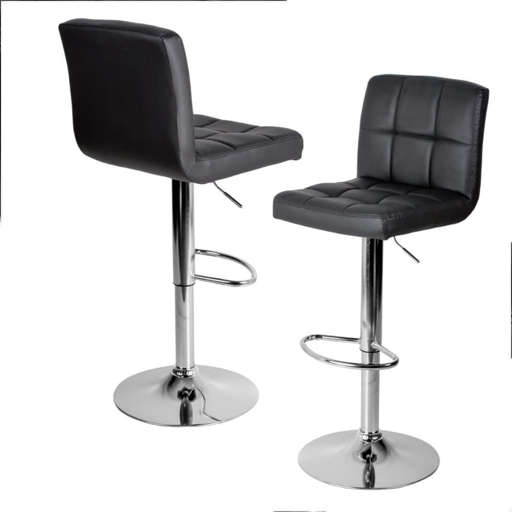 Banqueta Giratória Estofada Gomos Confort P030 Prime Office, Preta/Cromo, Regulagem Altura 61-82cm, Suporte 120kg