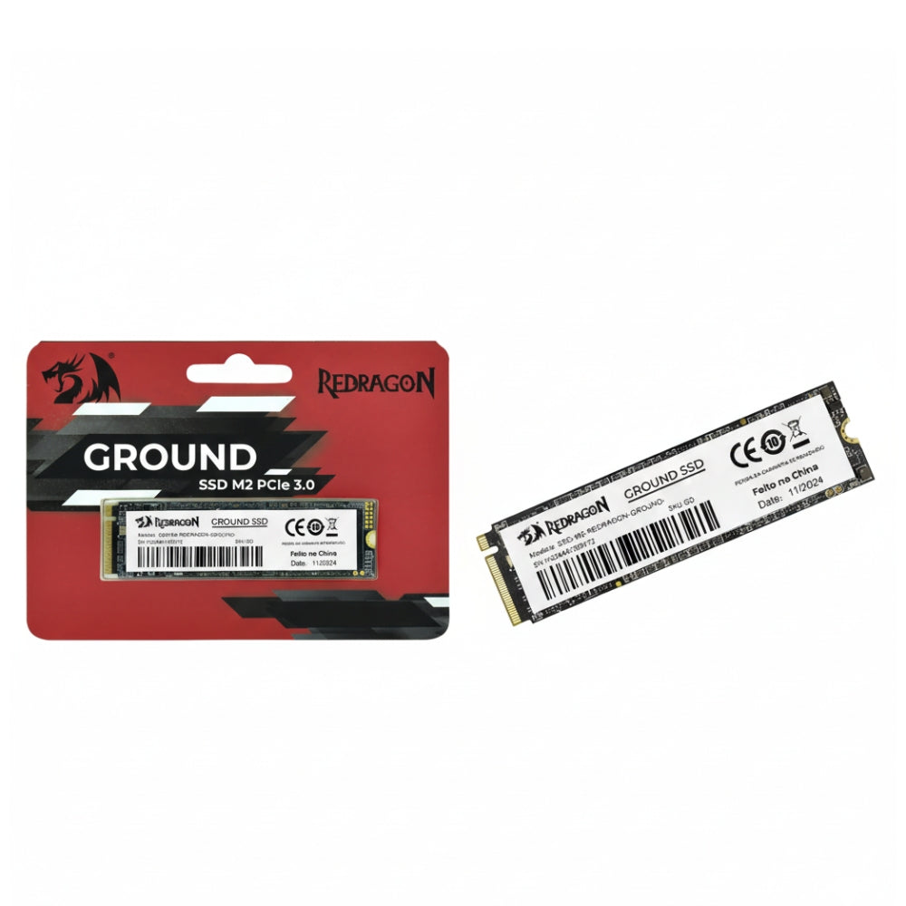 SSD M.2 NVMe Redragon Ground 256GB Leitura 3500Mb/s Gravação 3000Mb/s - GD-410