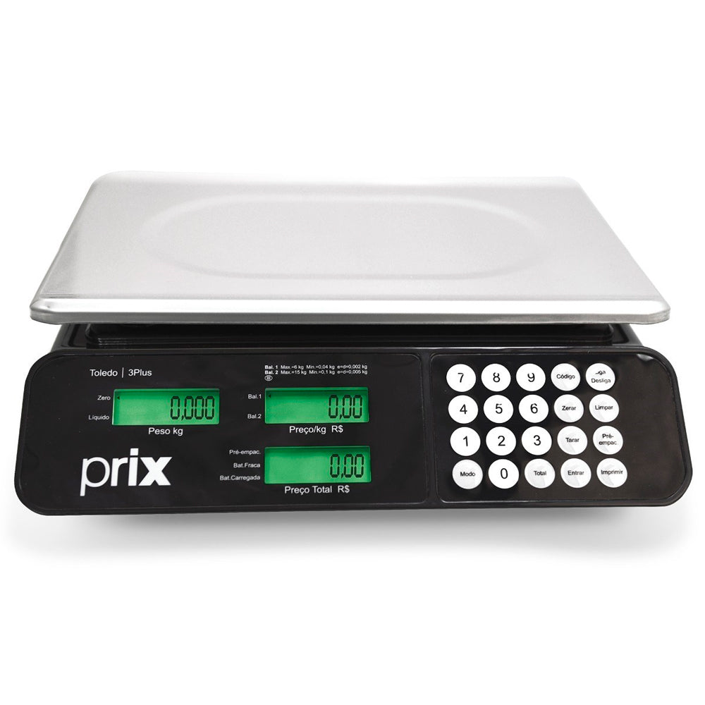 Balança Eletrônica Computadora de Bancada, Bivolt, Toledo Prix 3 Plus