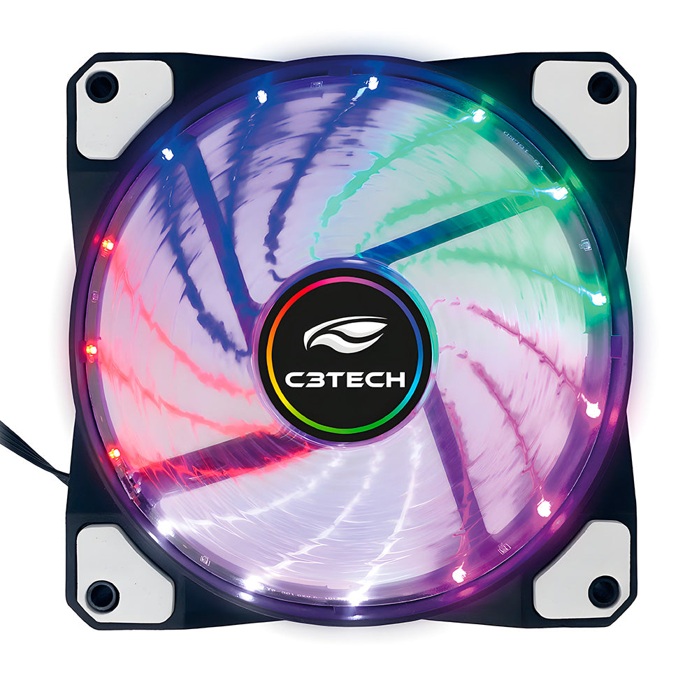 Cooler Fan F9-L110M Multicores Gaming, Com LED 120mm, Molex C3Tech - Preto