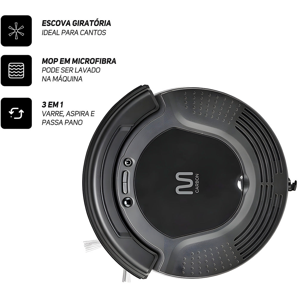 Robô Aspirador Eclipse 3 em 1 Varre, Aspira e Passa Pano 20W Bivolt - HO410