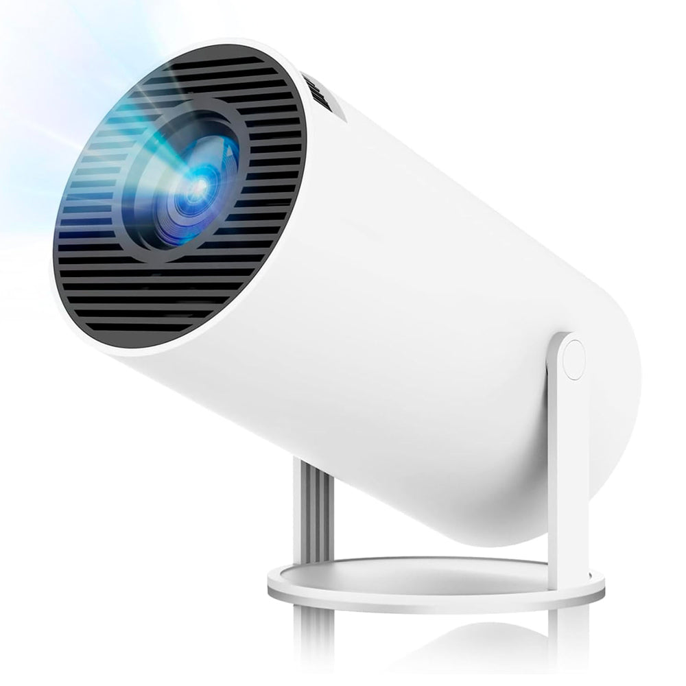 Mini Projetor Portatil, WiFi 6, Bluetooth 5.2, Android 11, 2.500 Lumens, LED 4K FHD, HY300 Pro - Branco