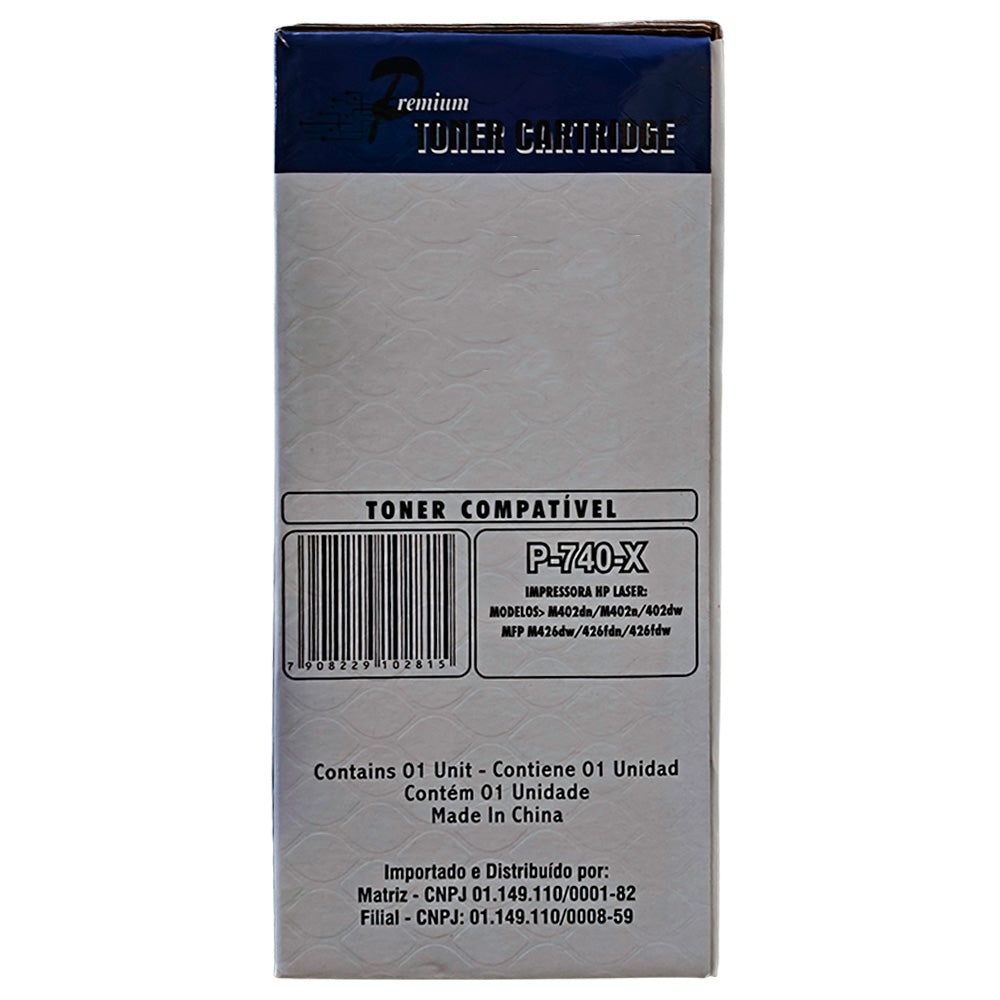 Toner Compativel HP Preto P-740-X CF226X H-701 Para M402dn, M402n, 402dw, MFP M426dw, 426fdn, 426fdw, Premium AAA