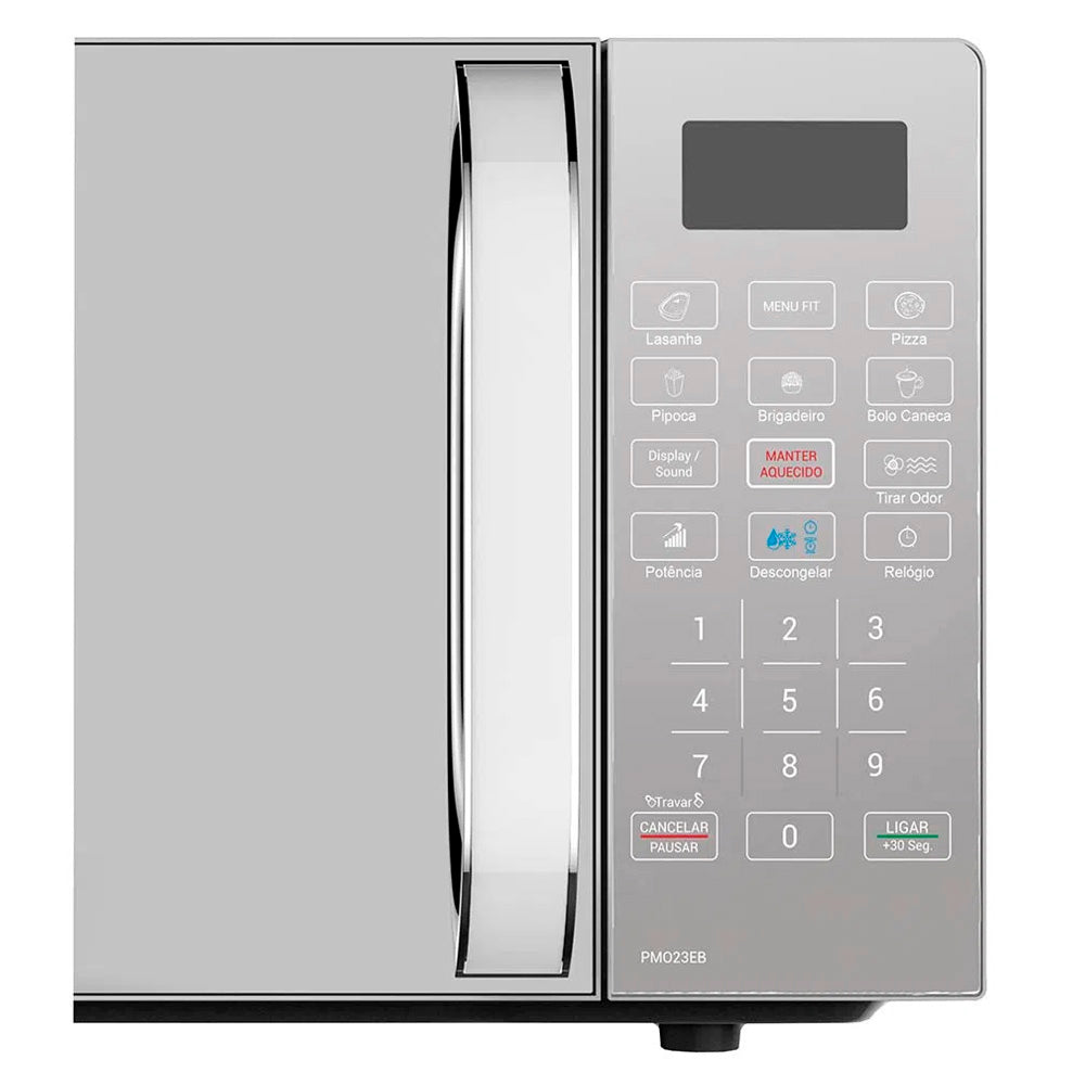 Forno Micro-Ondas Philco PMO23EB 20 L Tirar Odor Branco Espelhado 220V