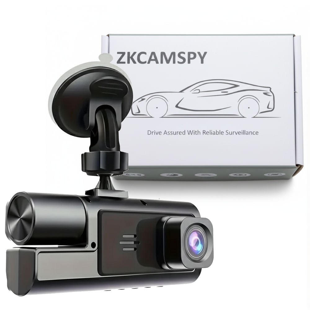 Câmera Dash Veicular Frontal Full HD 1080P Interna 720P Visão Noturna, Ângulo Amplo 170 Graus, D53S, Preto