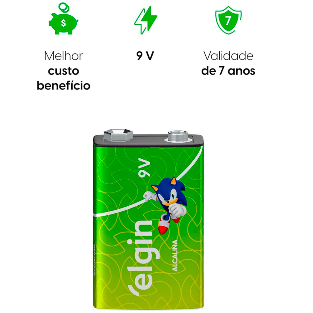 Bateria Alcalina 9V Dura+ Blister, Com 1 Unidade, Elgin - ELE000000082158