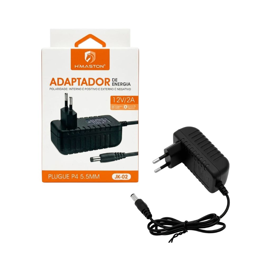 Fonte De Alimentação Bivolt 12v 2a Plugue P4 5.5mm, Hmaston