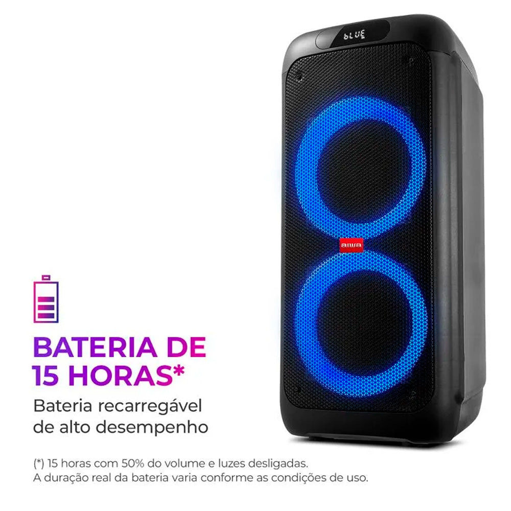 Caixa de Som Aiwa PartyBox PB-01 Bluetooth 200W Bivolt Preta AWS-PB-01