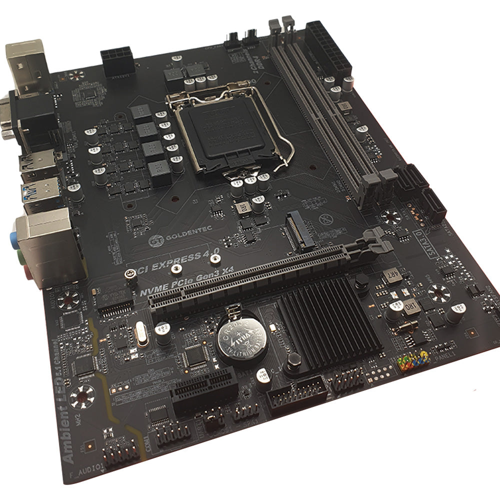 Placa Mãe Soquete 1200 H510 DDR4, Com Slot Para SSD M.2, PCI Express, HDMI e Rede Gigabit, Goldentec, S/Caixa