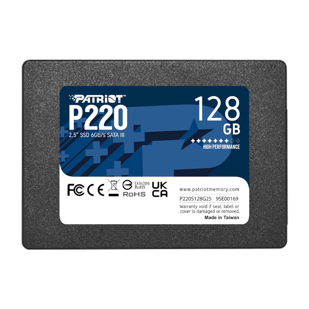 SSD Patriot P220 128GB SATA 3 2.5" Leitura 550MB/s Gravação 480MB/s P220S128G25