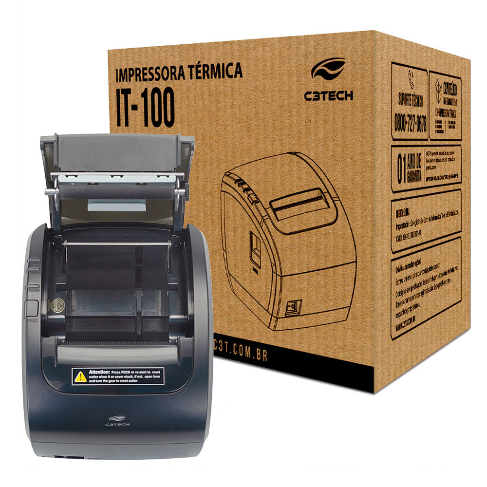 Impressora Térmica De Cupom Não Fiscal C3Tech - IT-100 (USB e Ethernet)