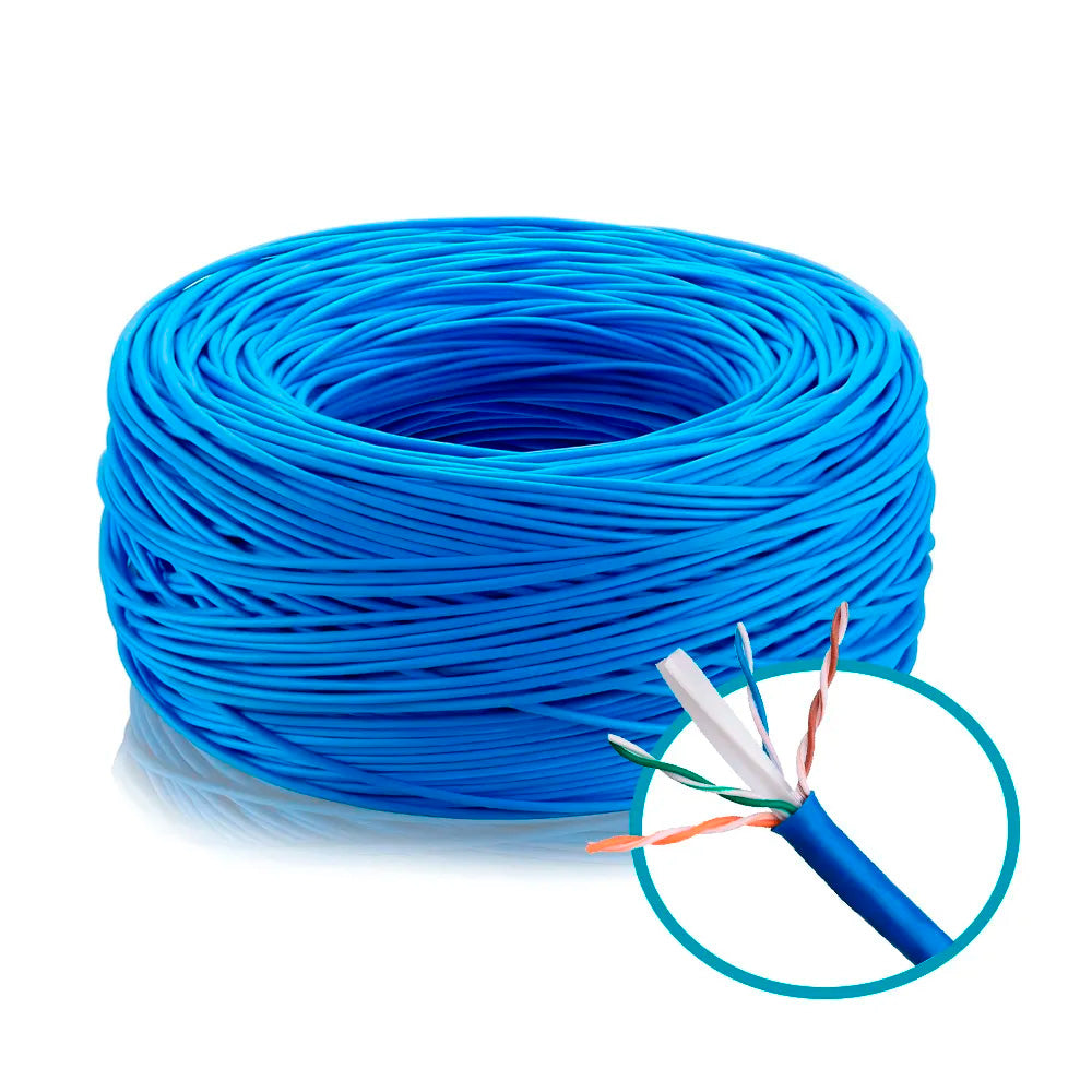 Caixa de Cabo de Rede 305m UTP CAT6 4P Intelbras IMPACT GIGA IG6CAZ Azul, 23 AWG, PVC CMX, 100% Cobre