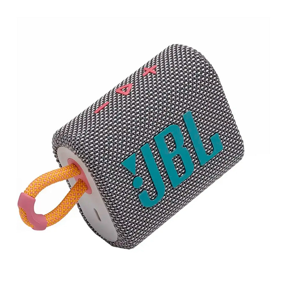 Caixa de Som Portátil JBL GO 3, Bluetooth 5.1, À Prova D'água e Poeira, IP67, Cinza