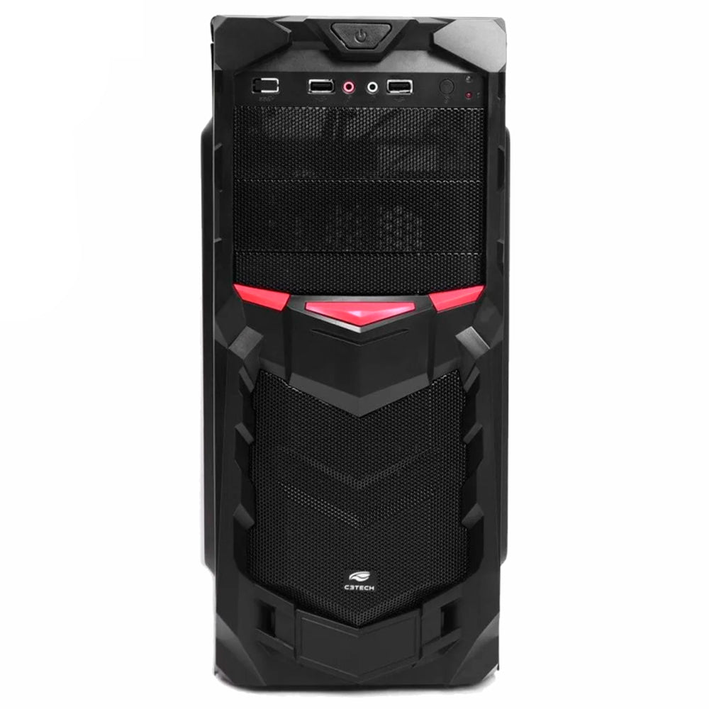Gabinete Gamer ATX, Mid Tower, Sem Fonte, C3tech, MT-G50BK, Vermelho