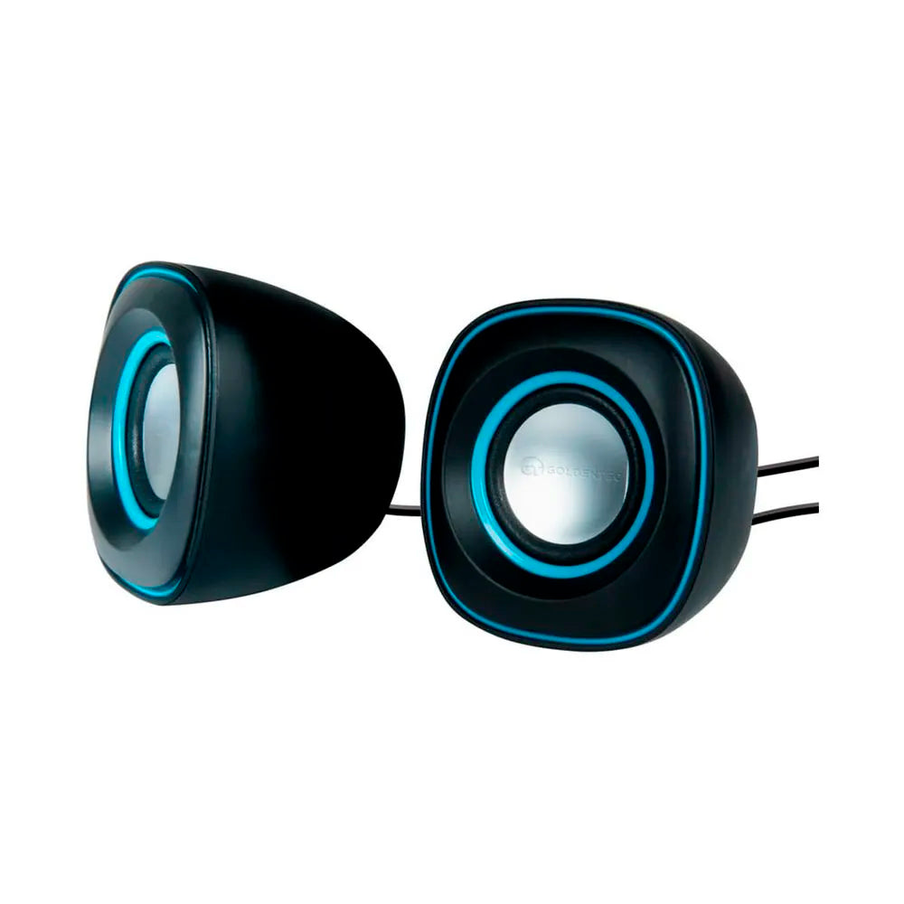 Caixa de Som USB Goldentec GT Sound 2.0 RMS 6W, Controle de Volume, Preto/Azul