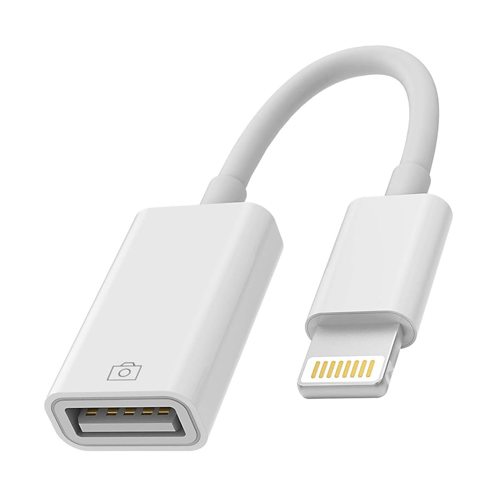 Adaptador OTG USB 3.0 (Fêmea) Para Lightning (Macho), Transmissão de Alta Velocidade, ZHQ-11, H'Maston, Branco