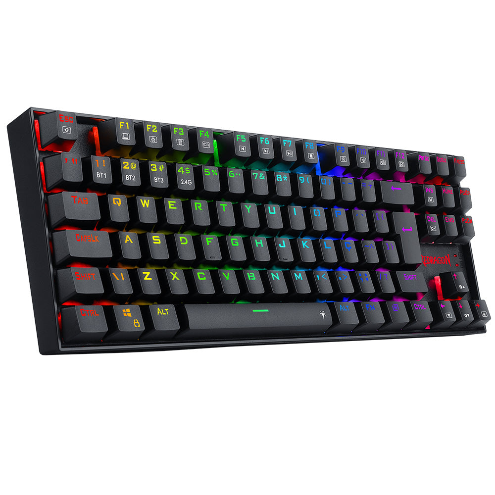 Teclado Mecânico Gamer Redragon Kumara Pro RGB Switch Marrom Preto - K552RGB-BRS-B