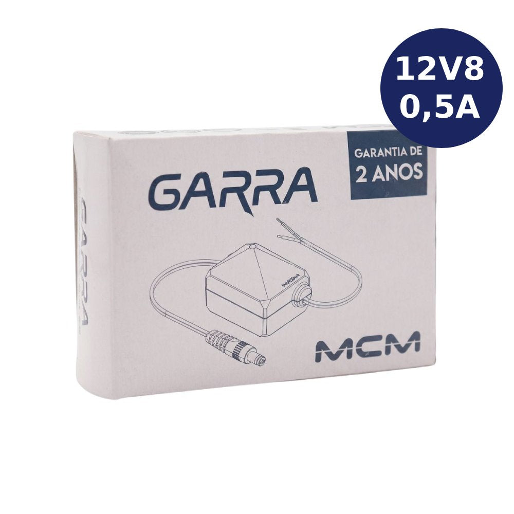 Fonte de Energia 12V8 0,5A Garra para Câmeras de Segurança MCM - FON1448-RS