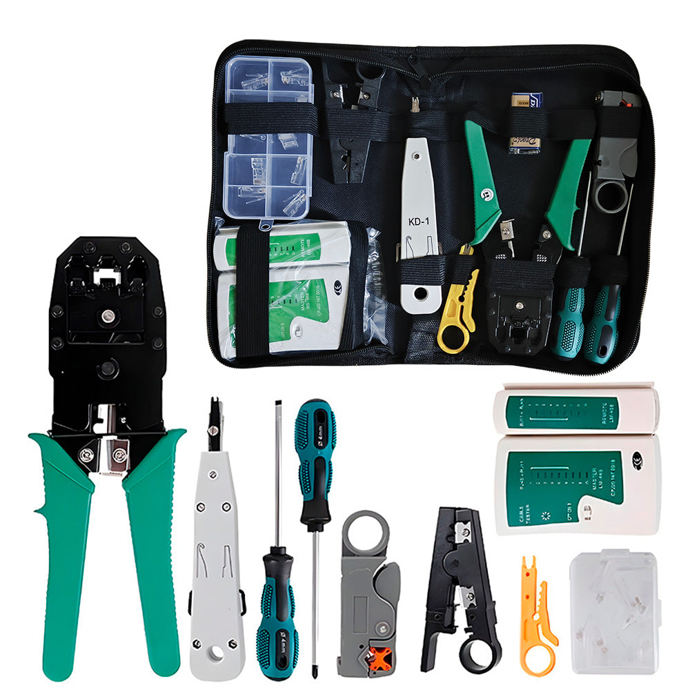 Kit de Ferramentas 11x1, Para Reparo De Rede, Profissional, Com Bolsa