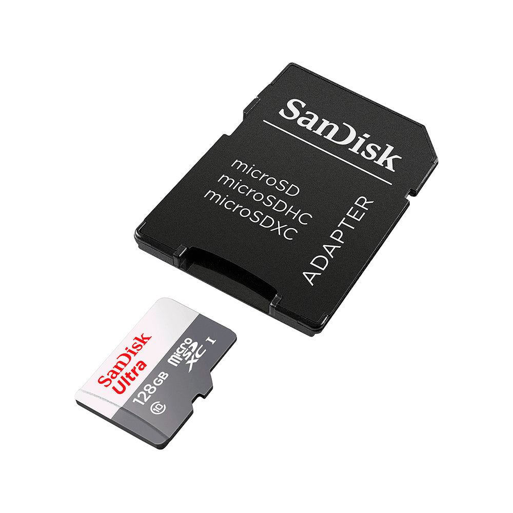 Cartão de Memória SanDisk Ultra, SDSQUNR, 128G, GN3MA, Micro SDXC, Com Adaptador SD