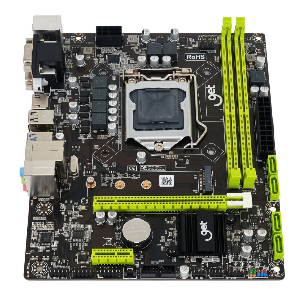 Placa-Mãe Get H310M DDR4 M2 LGA 1151, Suporte Intel 8° a 9° Geração, SATA, NVMe, HDMI, USB 3.0, Micro ATX