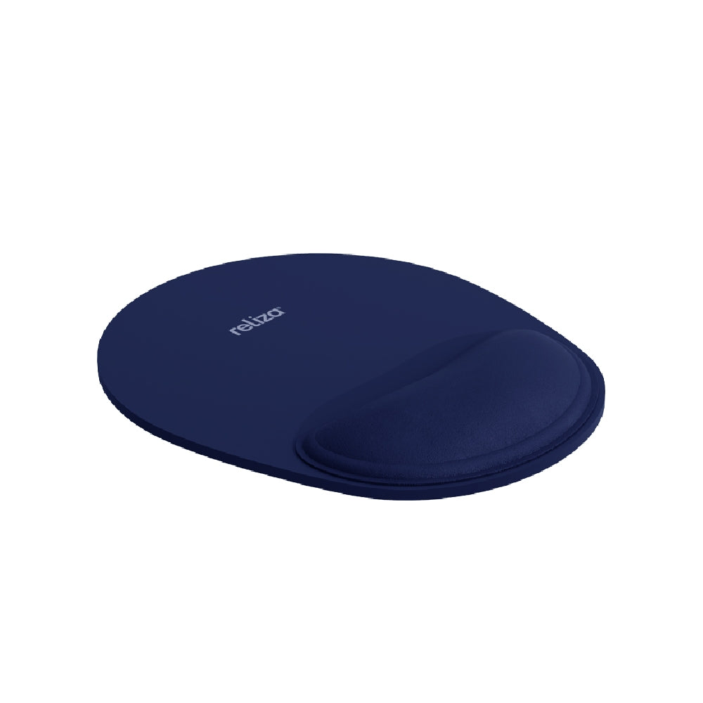 Mouse Pad Ergonômico 24 x 20,6cm, Reliza Comfort, Apoio para Pulso e Base Antiderrapante - Azul Marinho