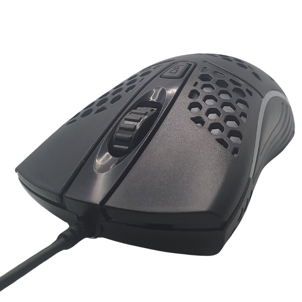 Mouse Gamer Colmeia USB, 1.600 DPI, LED RGB Multicores, Ultra Leve, Preto, Exbom - MS-C32