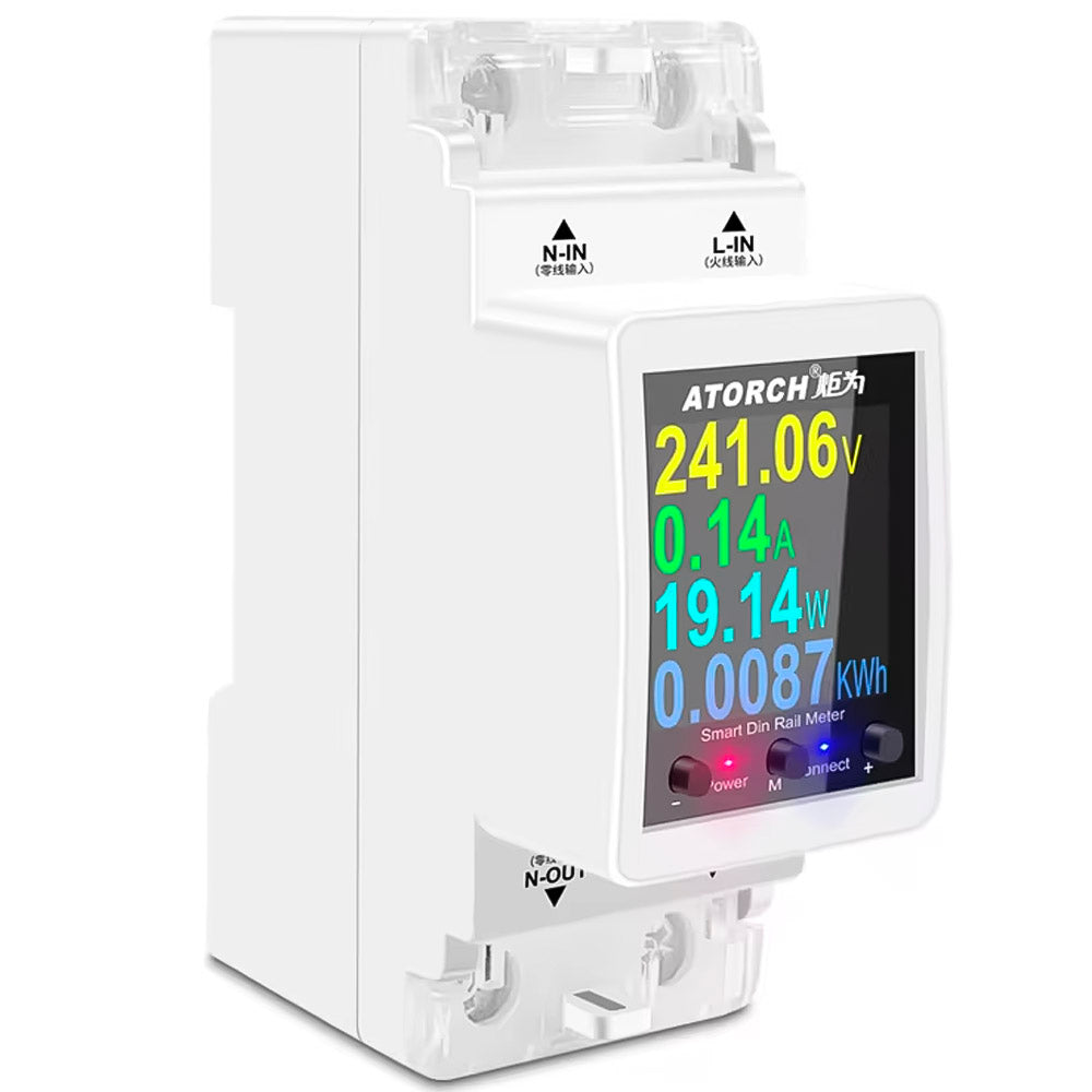 Disjuntor Inteligente Wi-Fi Tuya, Medidor de Energia, Compativel Com Smart Life, 63A- Atorch