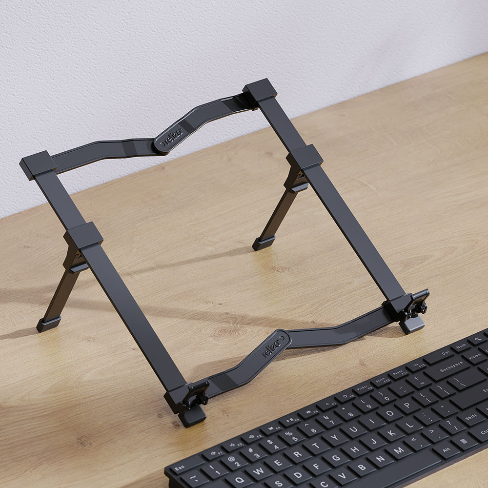 Suporte para Notebook Reliza Aluminium Flex, Ergonômico NR17 em Alumínio, com Regulagem de Altura e Antiderrapante