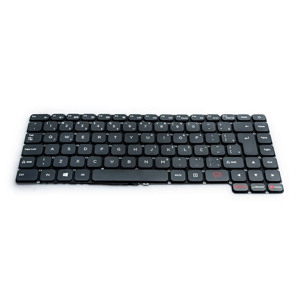 Teclado Notebook Compatível Positivo Motion Gray Q646C, C4128C-S, C4120F com Botões YouTube Netflix Deezer, BringIT