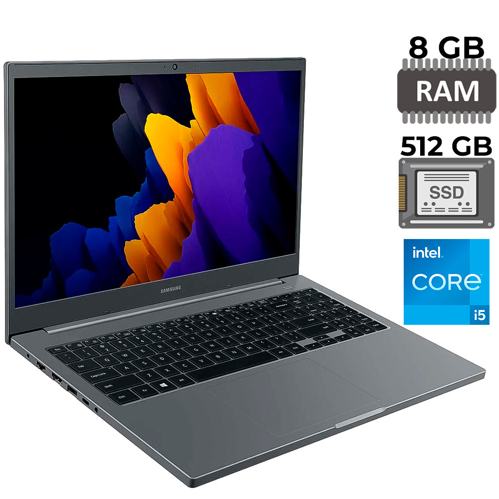 Notebook Samsung Book Core i5-1135G7, 8G Ram, 512GB SSD, Iris Xe, Tela 15.6