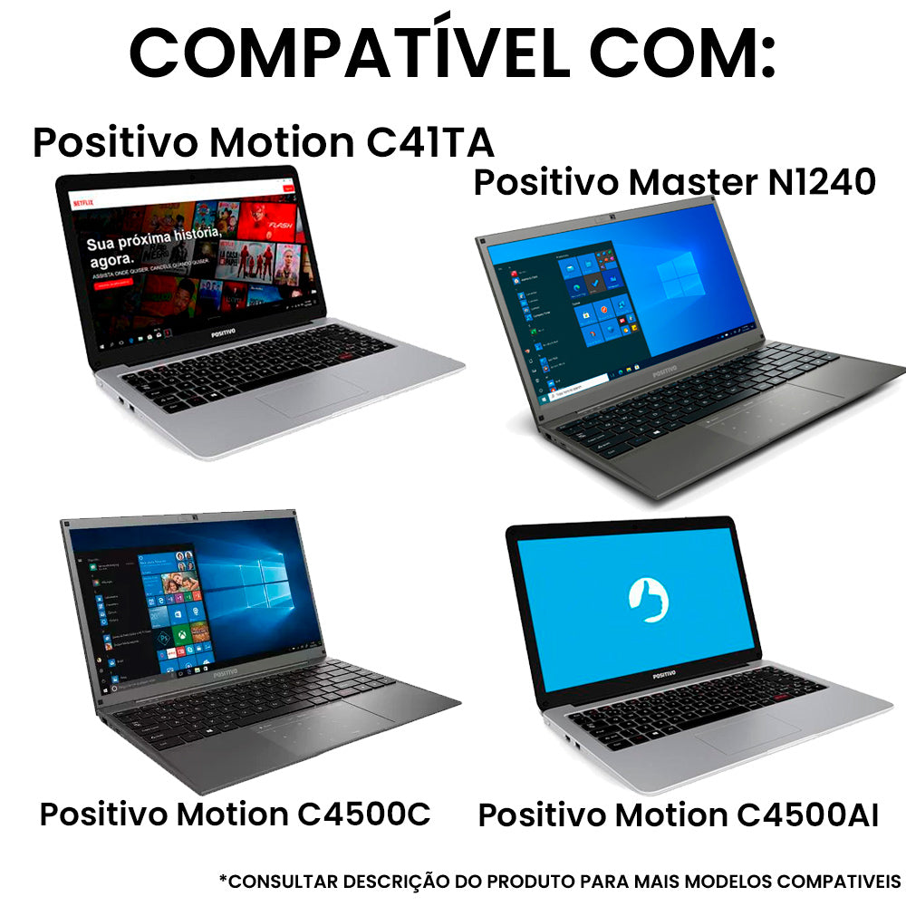 Teclado Para Notebook Compatível Com Positivo Master N1240 SCDY-315 C4500C - Preto - BR - Sem Moldura