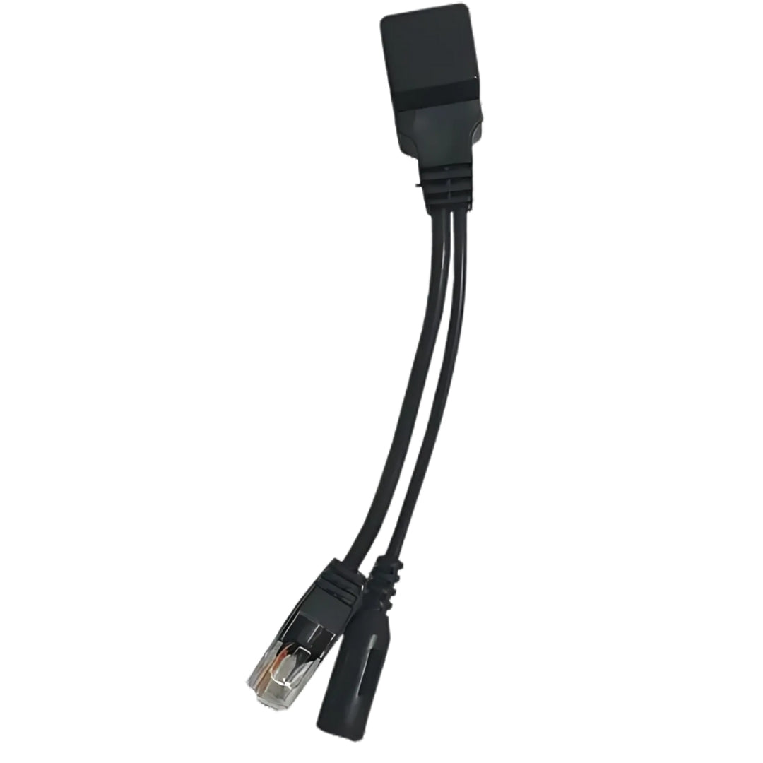 Adaptador de Cabo Injetor PoE, Separador RJ45, Par Macho e Fêmea, MB - Preto