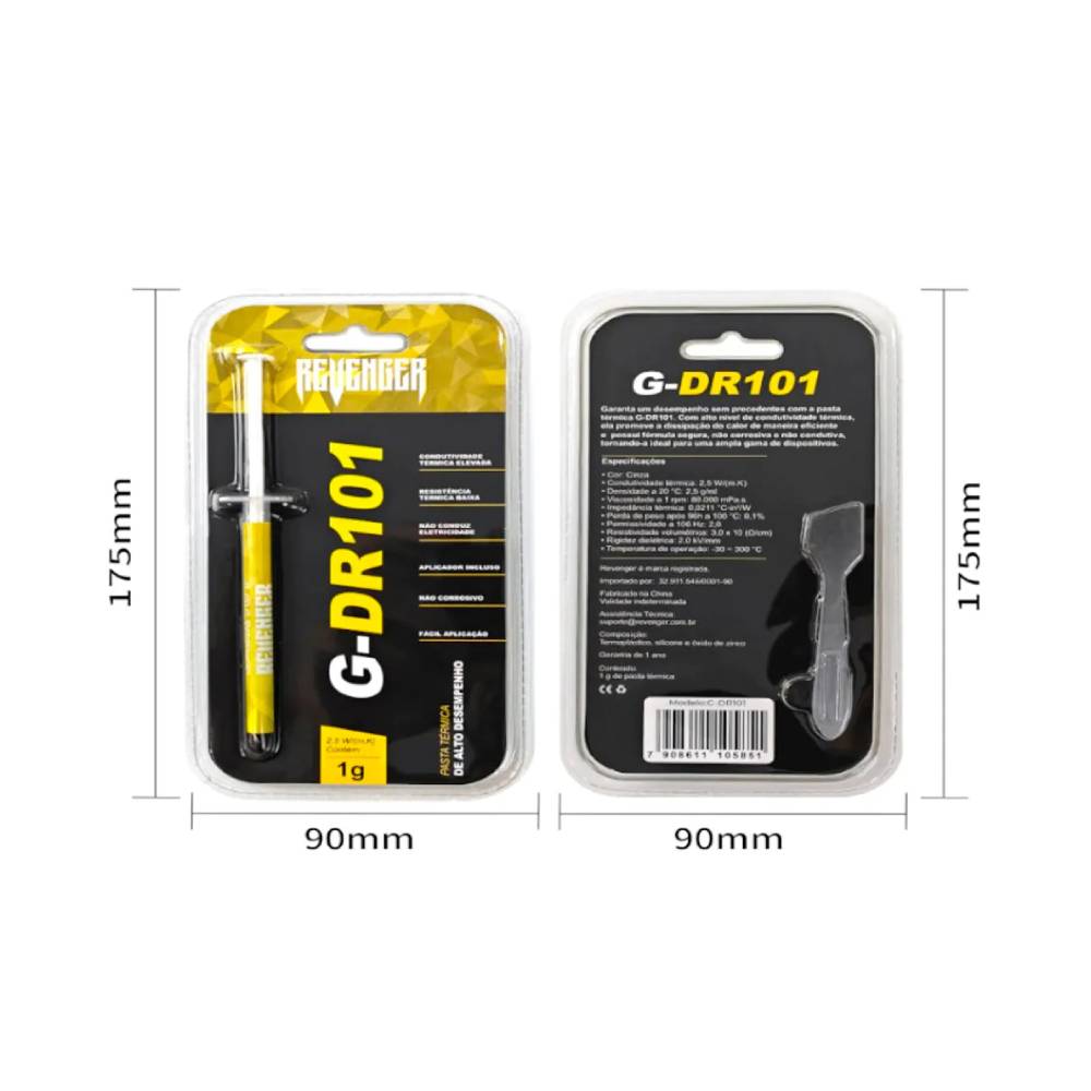 Pasta Térmica Prata 1g com Pazinha Revenger - G-DR101