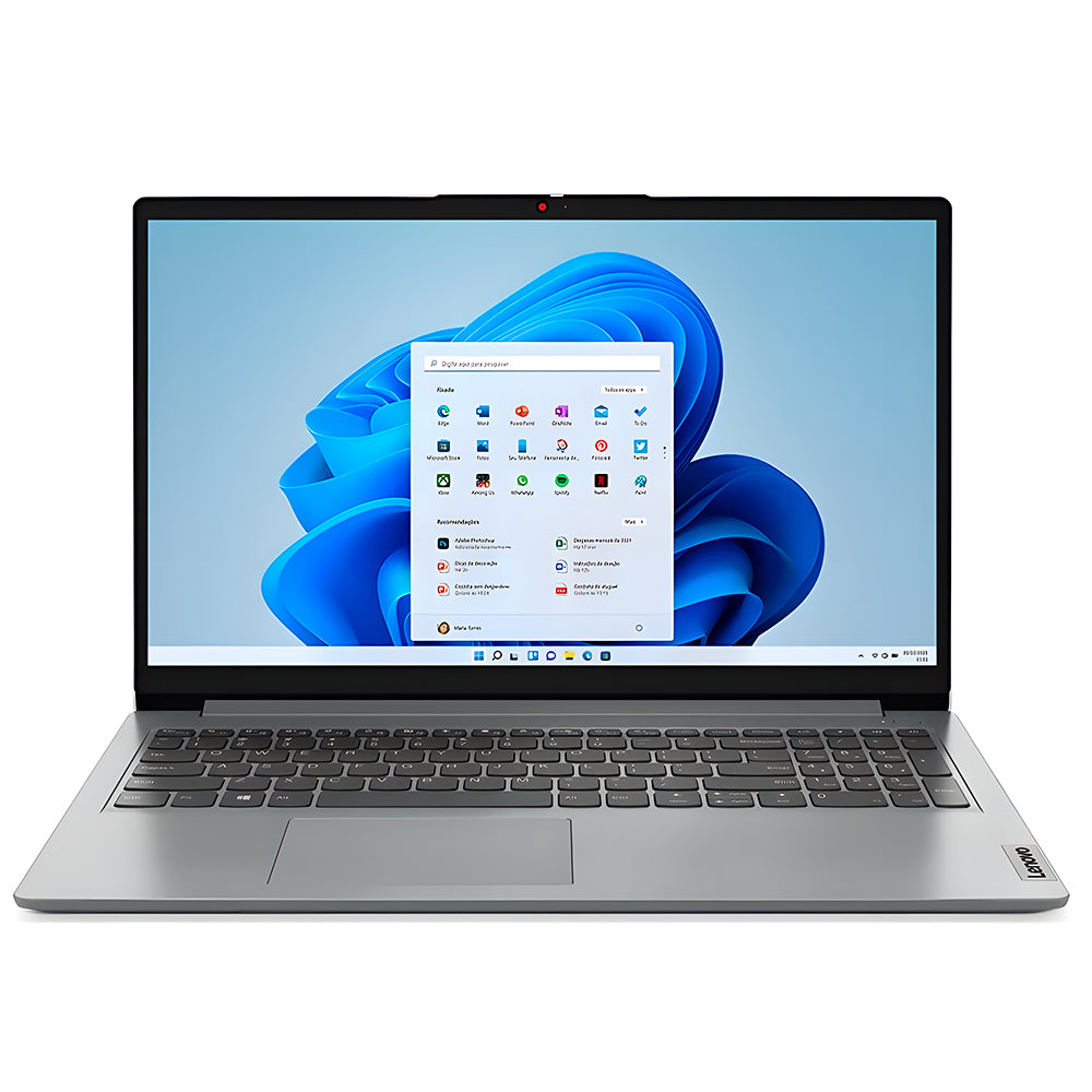 Notebook Lenovo Ideapad 1, 15IAU7, Intel Core i3-1215U, 4GB RAM, 256GB SSD, 15.6" HD, Win 11 Home, Cinza - Seminovo