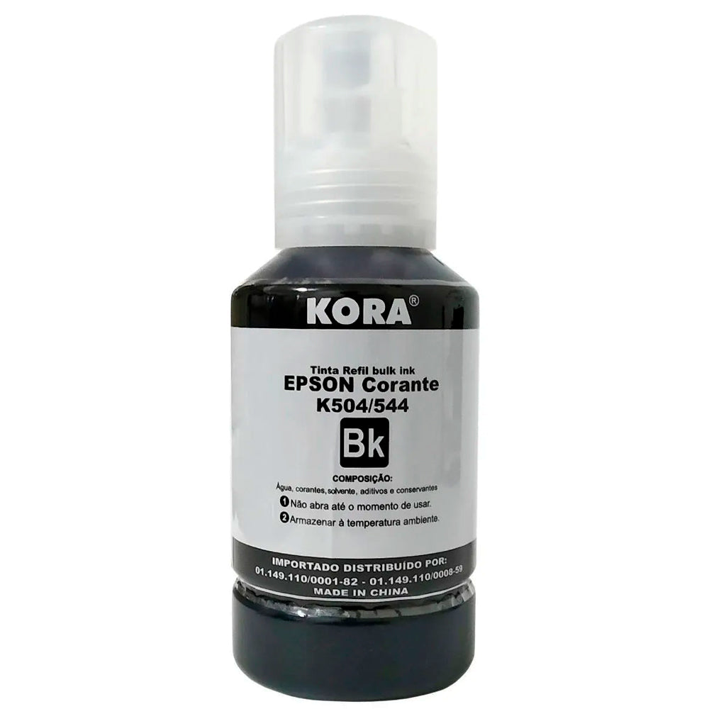 Tinta Refil Bulk Ink Compatível Epson 504/544 BK Preto Corante 70ML Kora - MasterPrint